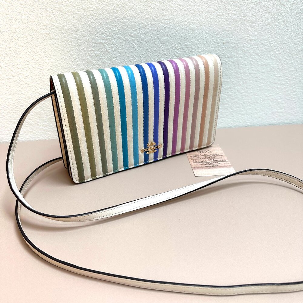 Coach Hayden Foldover Crossbody Clutch 88694 Leather with Ombre Quilting - EUC